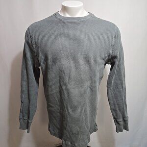 American Giant Waffle Knit Thermal Shirt Mens Size Medium Gray